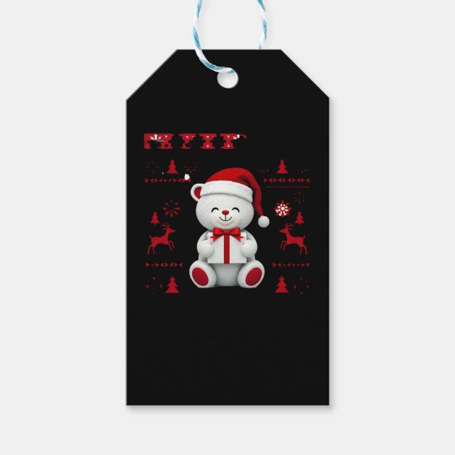 Bärenweihnachtsfest (2) geschenkanhänger (Vorderseite)