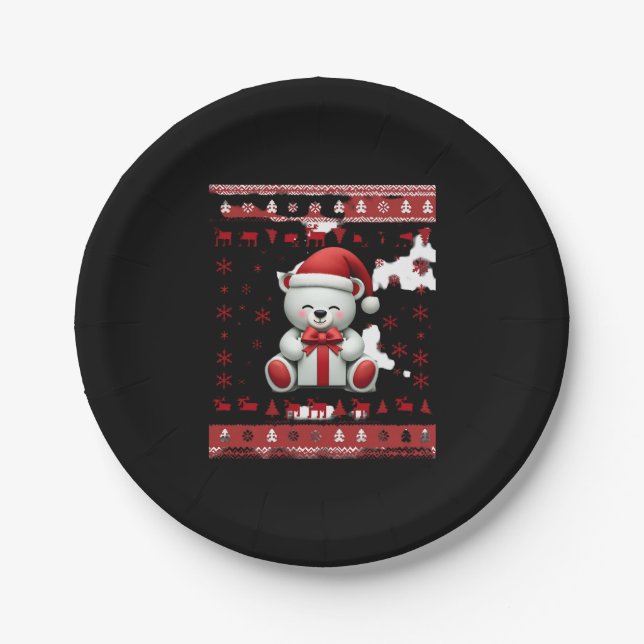 Bärenweihnachtsfest (5) pappteller (Vorderseite)