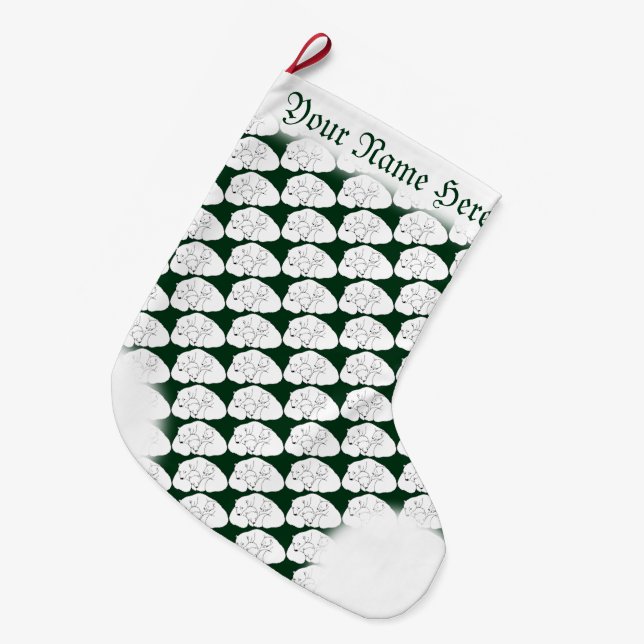 Bärenweihnachtsfest Strumpf Custom Polar Bear Stru Großer Weihnachtsstrumpf (Vorderansicht (hängend))
