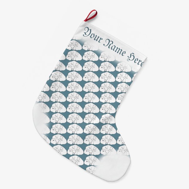 Bärenweihnachtsfest Strumpf Custom Polar Bear Stru Großer Weihnachtsstrumpf (Vorderansicht (hängend))