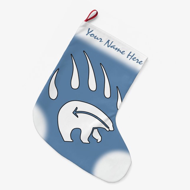 Bärenweihnachtsfest Strumpf Native Bear Claw Strum Großer Weihnachtsstrumpf (Vorderansicht (hängend))