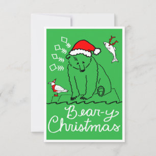 Bärenweihnachtsflatterkarte (zurück ist leer) karte