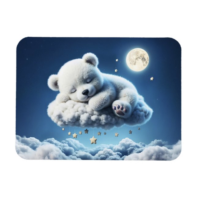 Bärenwolken schlafend Mond Tier Traum Magnet (Horizontal)