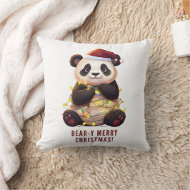 Bäreny Frohe Weihnachten! Playful Panda Pillow Kissen
