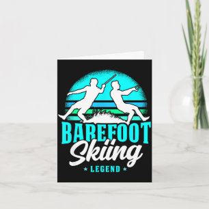 Barfuß-Ski-Legende Retro-Stil Wassersport Karte
