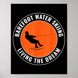Barfuß Wasserskilaufen Motorboot Wasser Poster