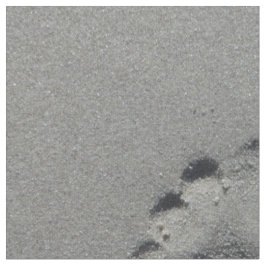 Barfüßigabdruck im Strandsand-Fotogewebe Stoff