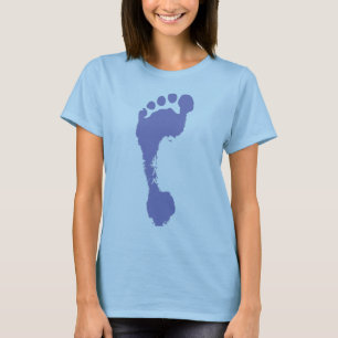 Barfüßigabdruck lila T-Shirt