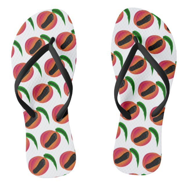 Barfüßiggeorgia-Pfirsiche drehen Reinfälle um Flip Flops (Fußbett)