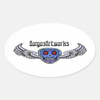 BargasArtworks Logo-Aufkleber Ovaler Aufkleber