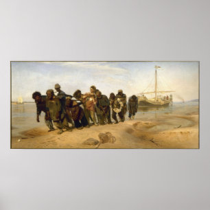 Barge Haulers auf der Wolga Poster
