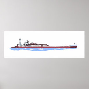 Barge James L. Kuber und Tug Sieg Poster