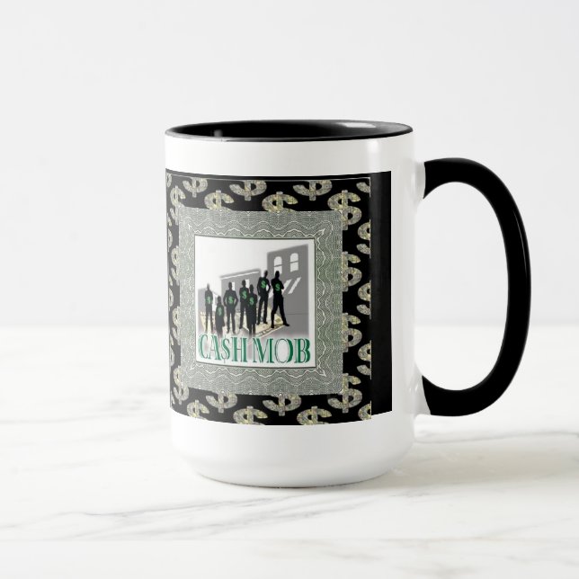 Bargeld-Pöbel-große Dollar-Kaffee-Tasse Tasse (Rechts)