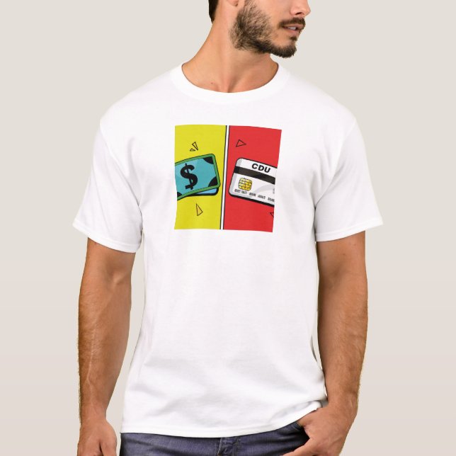Bargeld VS Kreditkarte T-Shirt (Vorderseite)