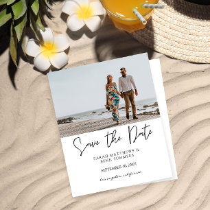 Bargin Foto und Typografie Save the Date Weiß H