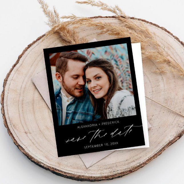 Bargin Instant Foto Black Chic Save the Date (Von Creator hochgeladen)