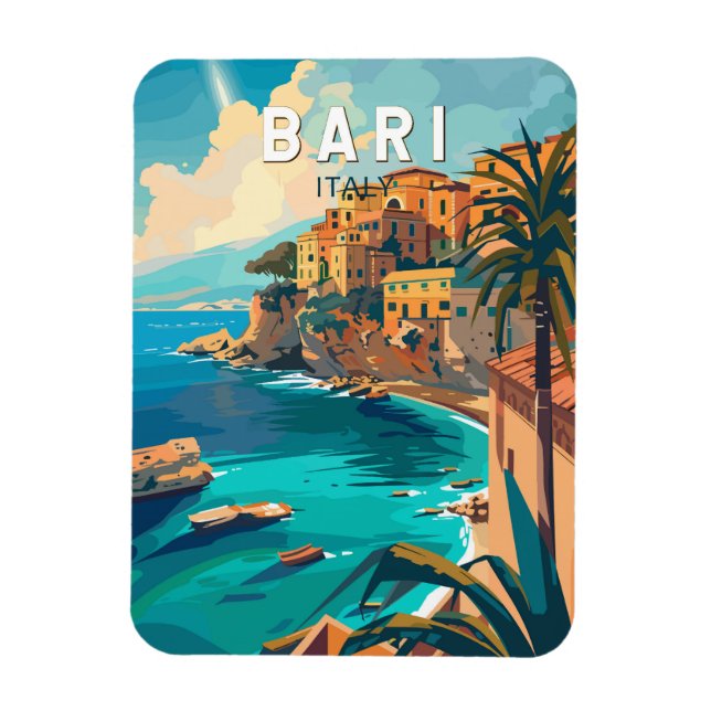 Bari Italien Reisen Kunst Vintag Magnet (Vertikal)
