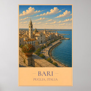 Bari, Italien – Vintage-Reiseposter Poster