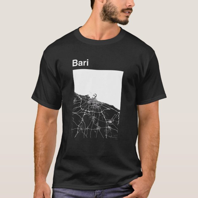 Bari Italy Classic City Map Graphic T-Shirt (Vorderseite)