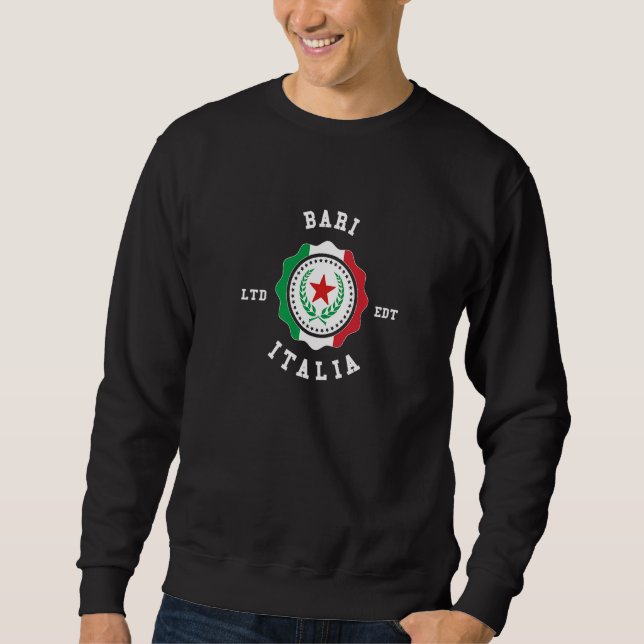 Bari Italy Flag Badge Vintage   Sweatshirt (Vorderseite)