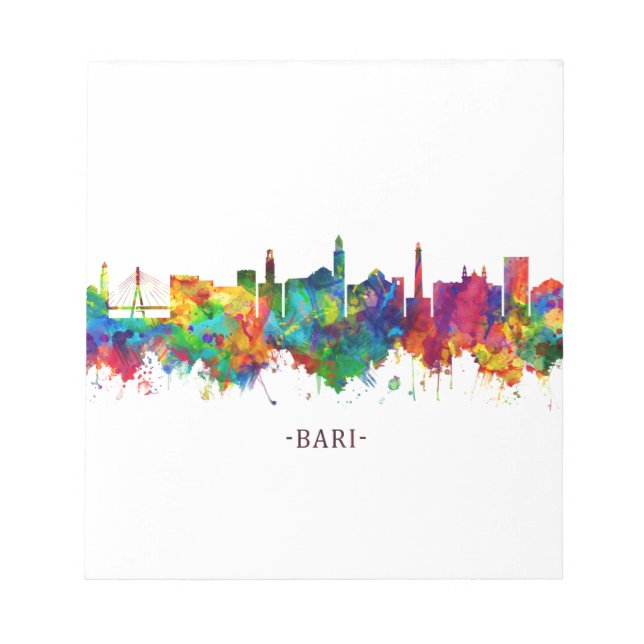 Bari Italy Skyline Notizblock (Vorderseite)