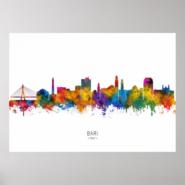 Bari Italy Skyline Poster (Vorne)