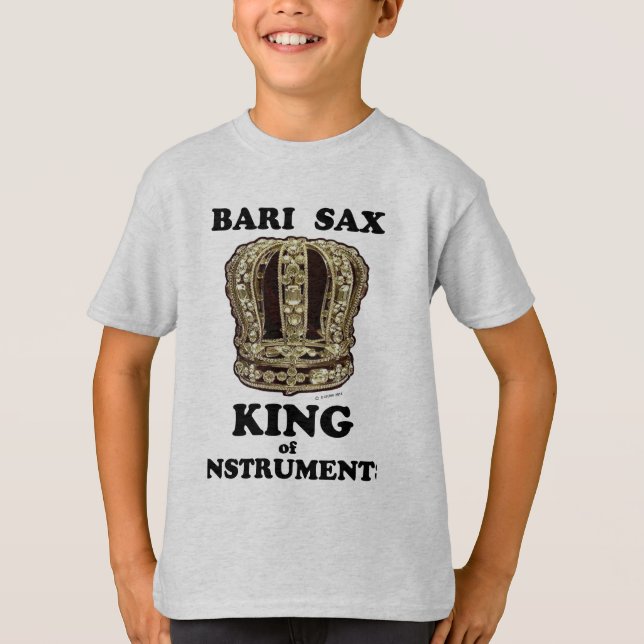 Bari Sax King of Instruments T-Shirt (Vorderseite)