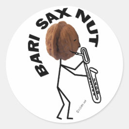Bari Sax Nut Runder Aufkleber