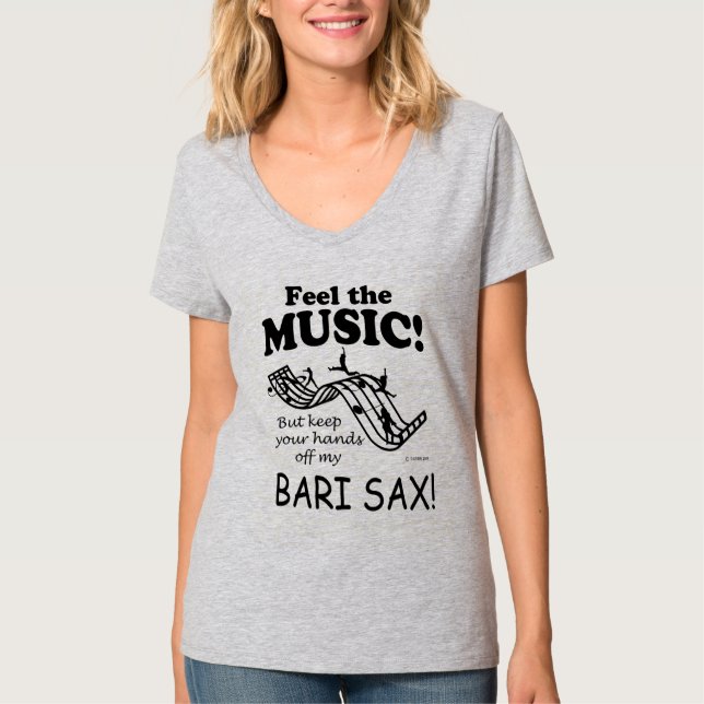 Bari Sax spürt die Musik T-Shirt (Vorderseite)