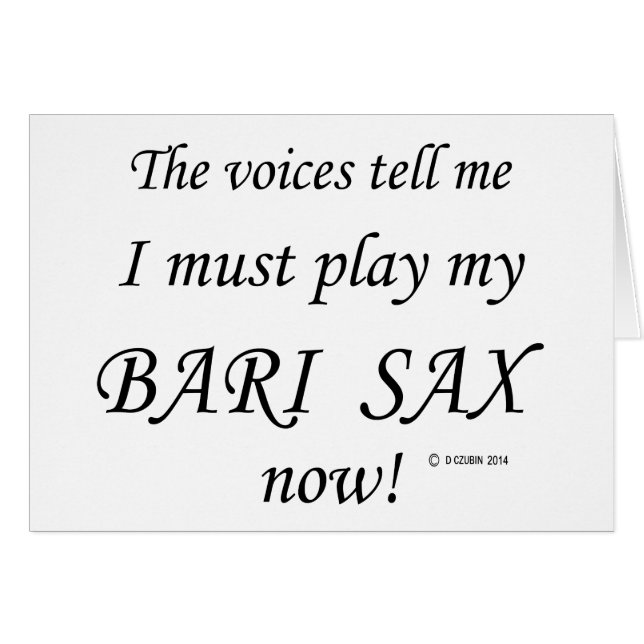 Bari Sax Stimmen sagen, muss spielen (Vorderseite (Horizontal))