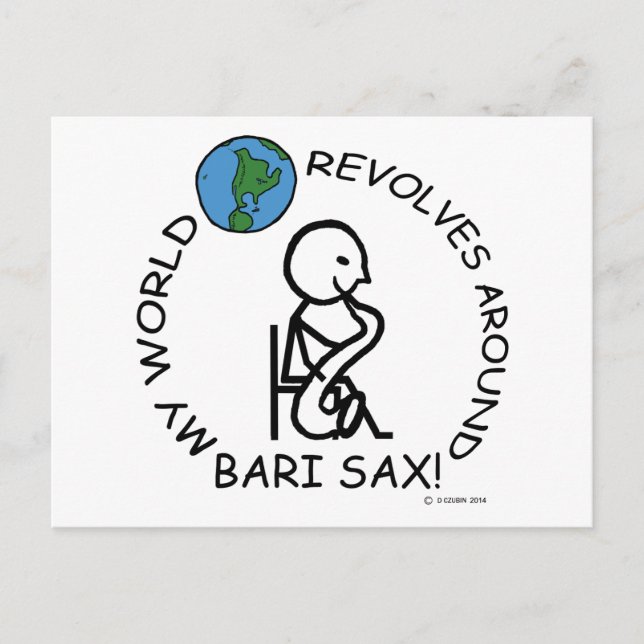 Bari Sax - Weltaufstände rund Postkarte (Vorderseite)