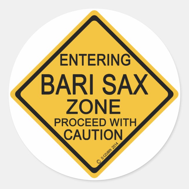 Bari Sax Zone betreten Runder Aufkleber (Vorderseite)