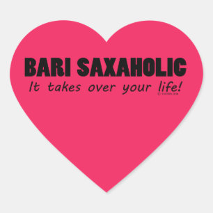 Bari Saxaholic Life Heart Sticker