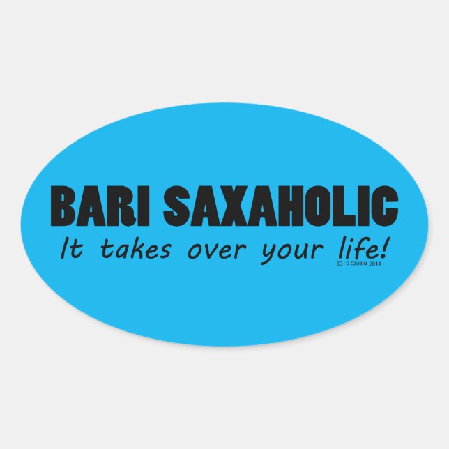 Bari Saxaholic Life Oval Sticker (Vorderseite)