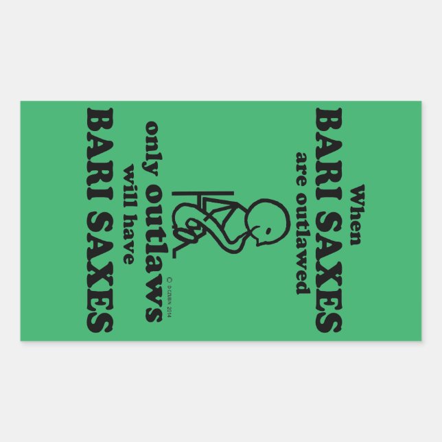 Bari Saxes Outlaed Rectangle Sticker (Vorderseite)