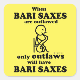 Bari Saxes Outlaed Square Sticker