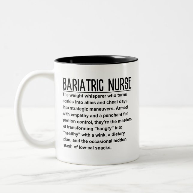 Bariatrische Krankenschwester Zweifarbige Tasse (Links)