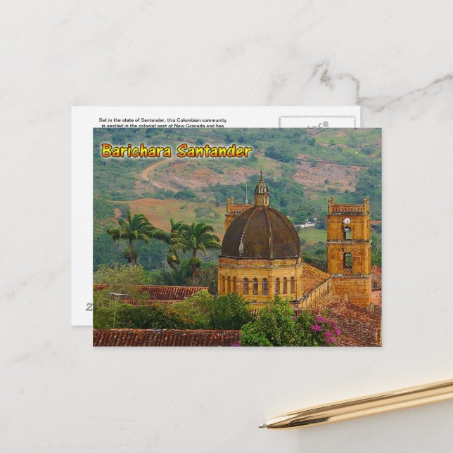 Barichara Santander Colombia Post Card Feiertagspostkarte (Vorderseite/Rückseite Beispiel)