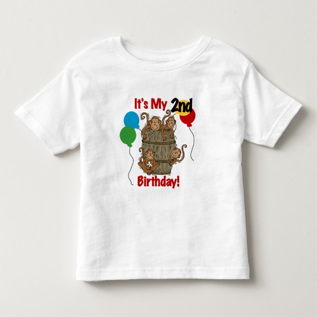 Baril de singes 2e Anniversaire Tshirts et cadeaux (Devant)