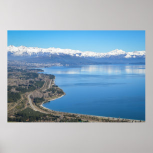 Bariloche Luftansicht im Winter Poster