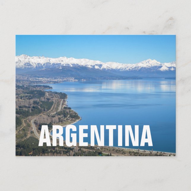 Bariloche Luftansicht im Winter Postkarte (Vorderseite)