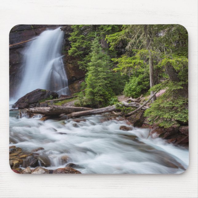 Baring Falls in Glacier National Park, Montana Mousepad (Vorne)
