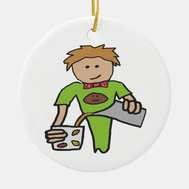 Barista Coffee Shop Keramik Ornament (Vorne)