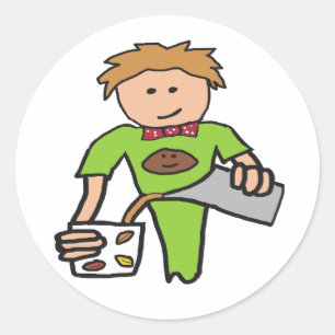 Barista Coffee Shop Runder Aufkleber