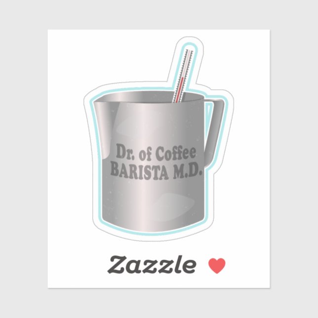 Barista Kaffee macht lustigen Arzt Aufkleber (Blatt)