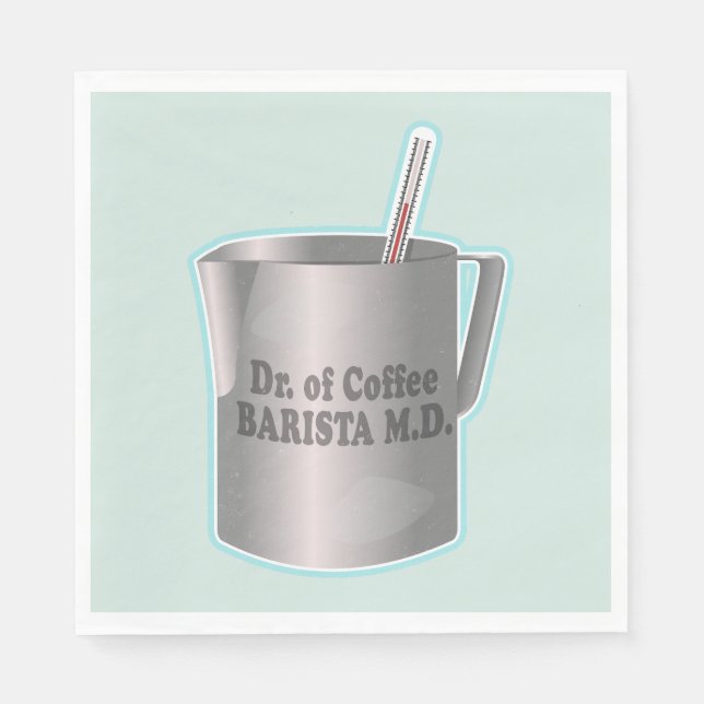 Barista Kaffee macht lustigen Arzt Serviette (Vorderseite)
