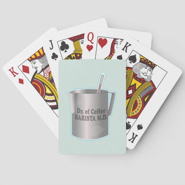 Barista Kaffee macht lustigen Arzt Spielkarten (Rückseite)