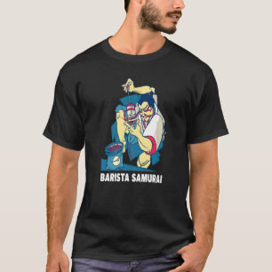 Barista Samurai Französisch Presse Motif Kaffee un T-Shirt