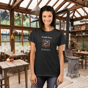 Barista schwarze braune Tasse Kaffeesamen Name Sch T-Shirt