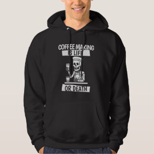 Barista Skeleton - Coffeine Café Bean Coffee Artis Hoodie
